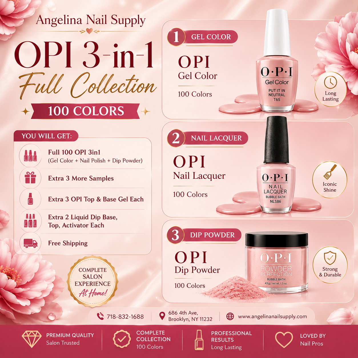 OPI 100 3 in 1 Colors List