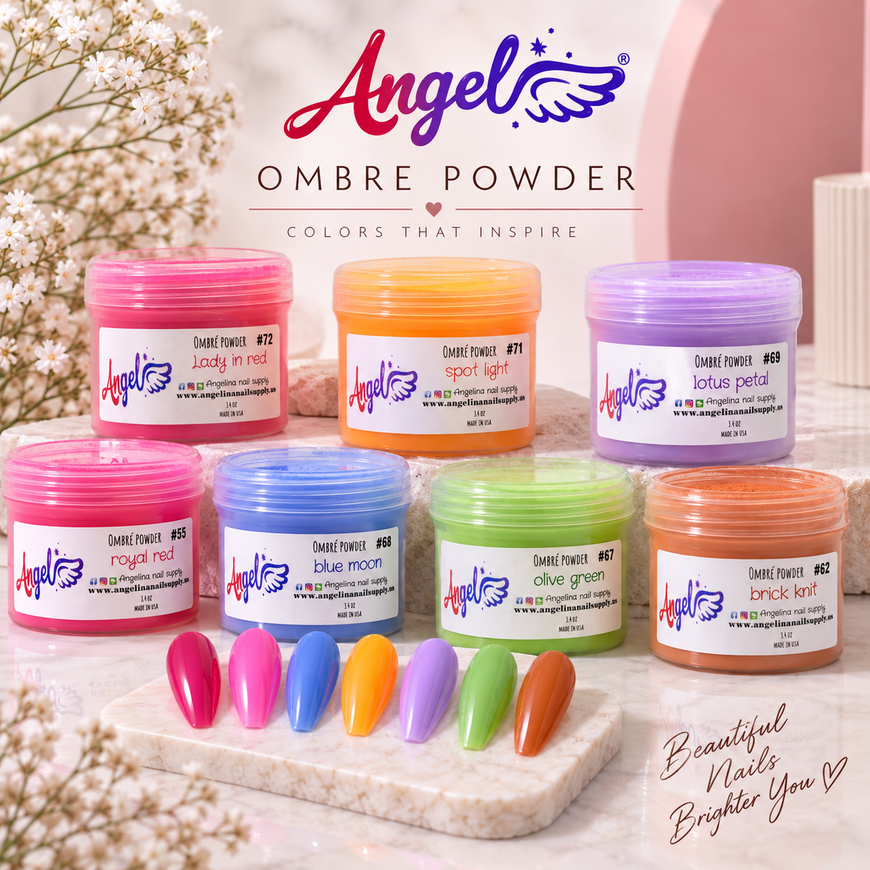 Angel Ombre Powder (72 colors) - Angelina Nail Supply NYC