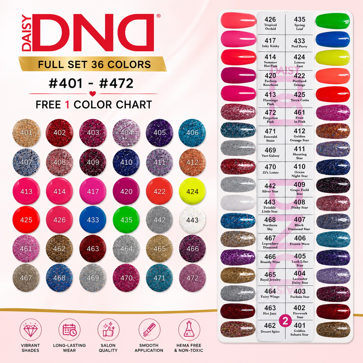 DND2 Collection Full Set #401-#472 - Angelina Nail Supply NYC