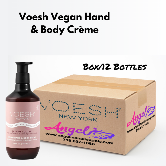 Voesh Jasmine Soothe Vegan Body & Hand Creme 28 Fl.Oz. (Box/12 Bottles)