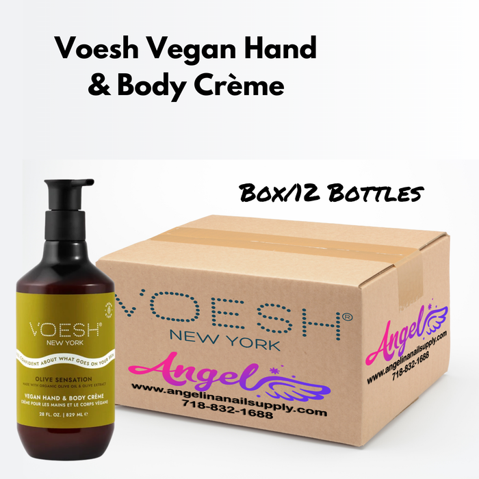 Voesh Olive Sensation Vegan Body & Hand Creme 28 Fl.Oz. (Box/12 Bottles)