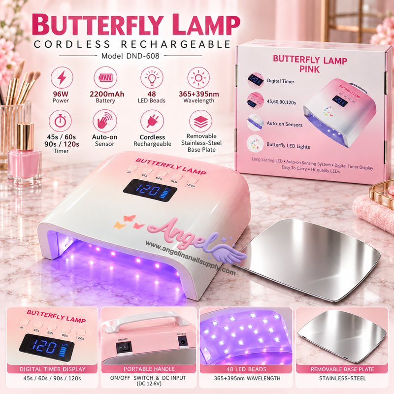 DND Butterfly Cordless Rechargeable UV/LED Nail Lamp 96W