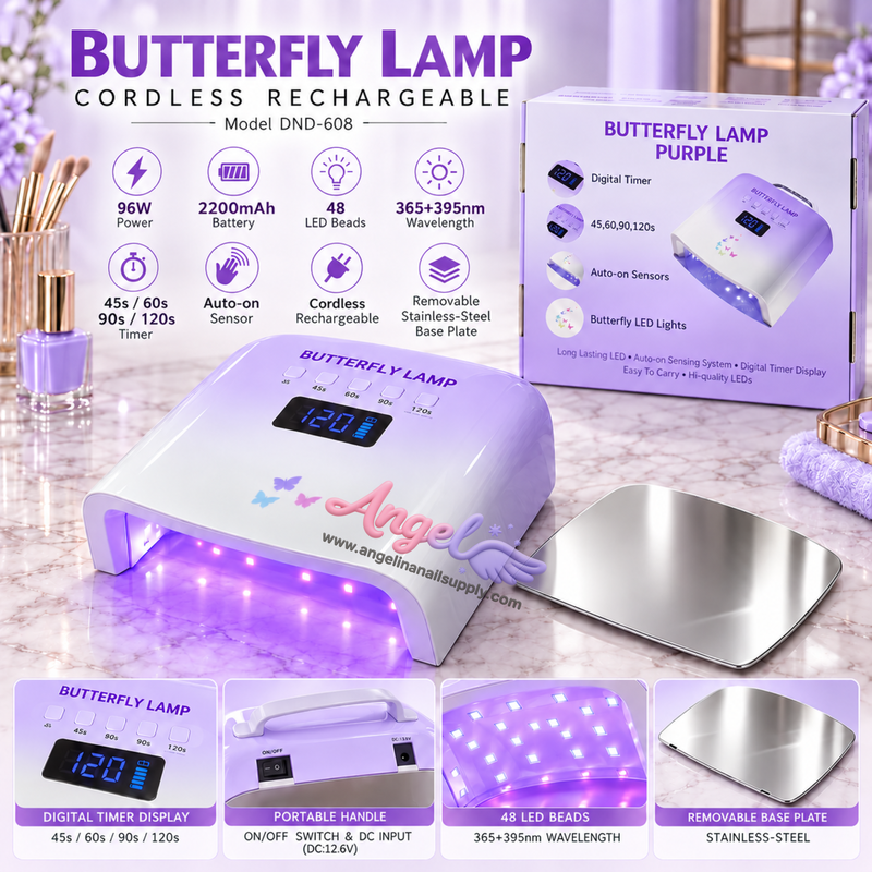 DND Butterfly Cordless Rechargeable UV/LED Nail Lamp 96W