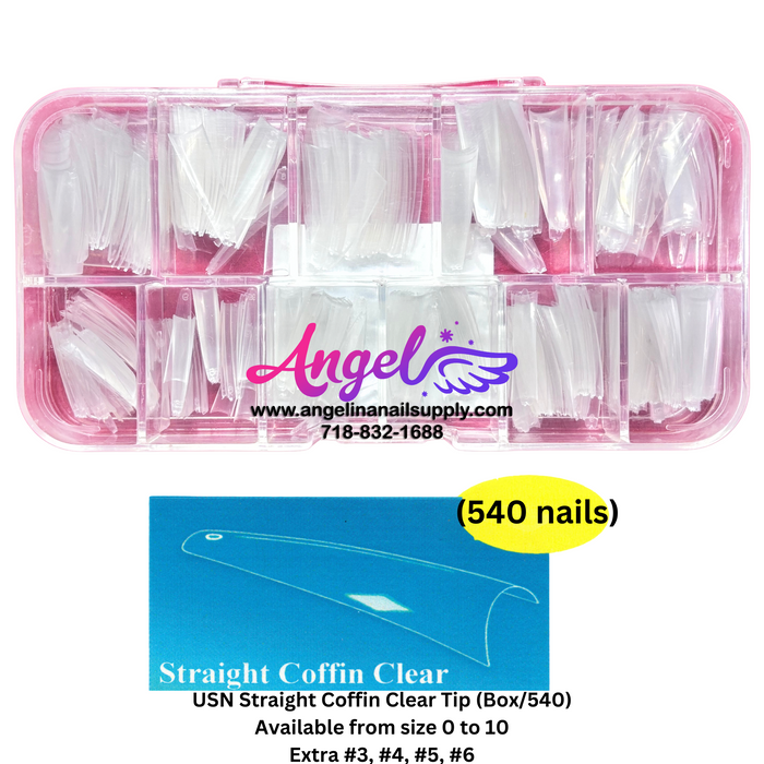 USN Straight Nail Tip Box (540 tips)