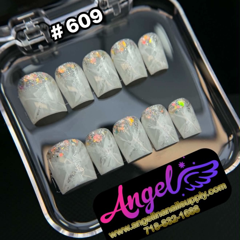 Angelina Handmade Custom Press-On #0609 – Glacier Shards