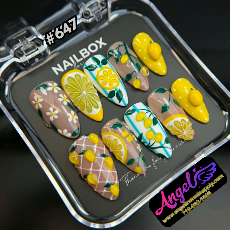 Angelina Handmade Custom Press-On #0647 - Lemon Grove