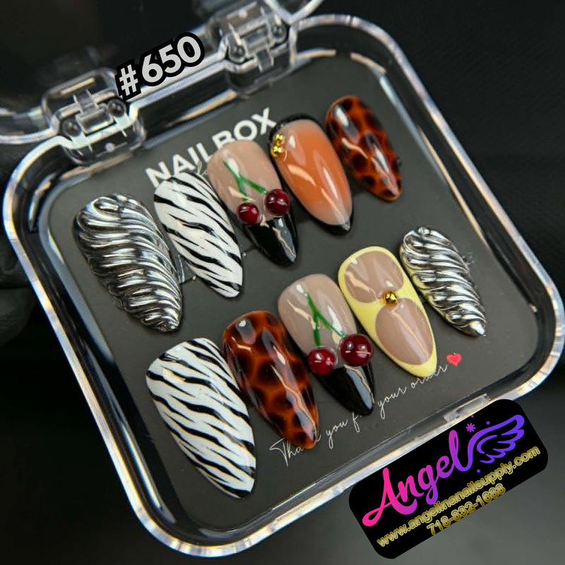 Angelina Handmade Custom Press-On #0650 - Wild Cherry