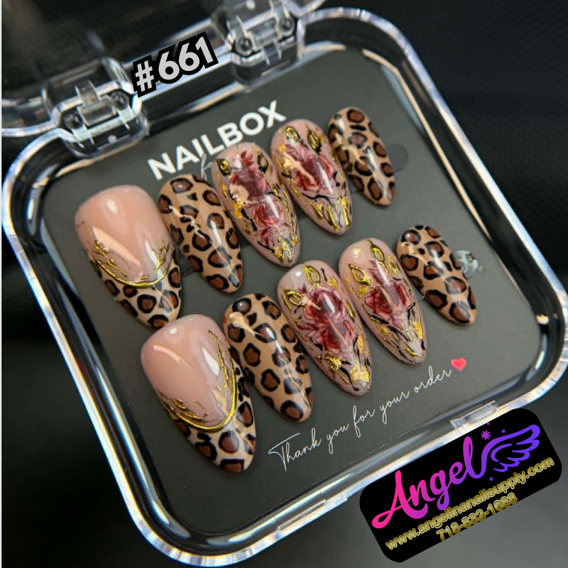 Angelina Handmade Custom Press-On #0661 - Savanna Rose