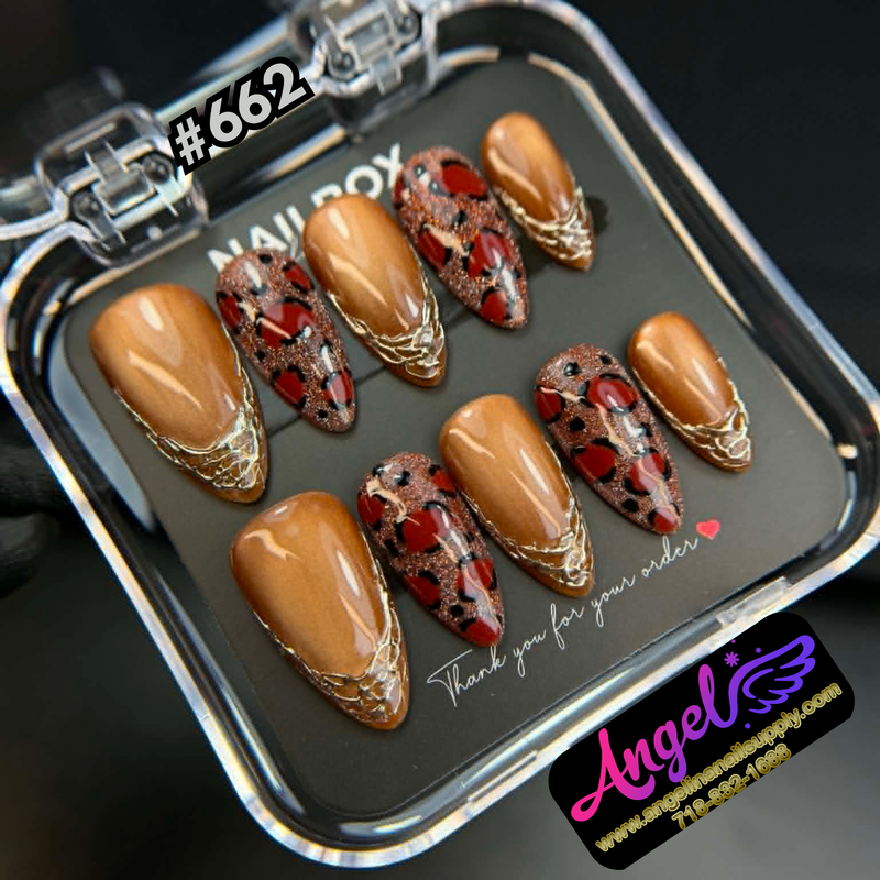 Angelina Handmade Custom Press-On #0662 - Amber Rouge