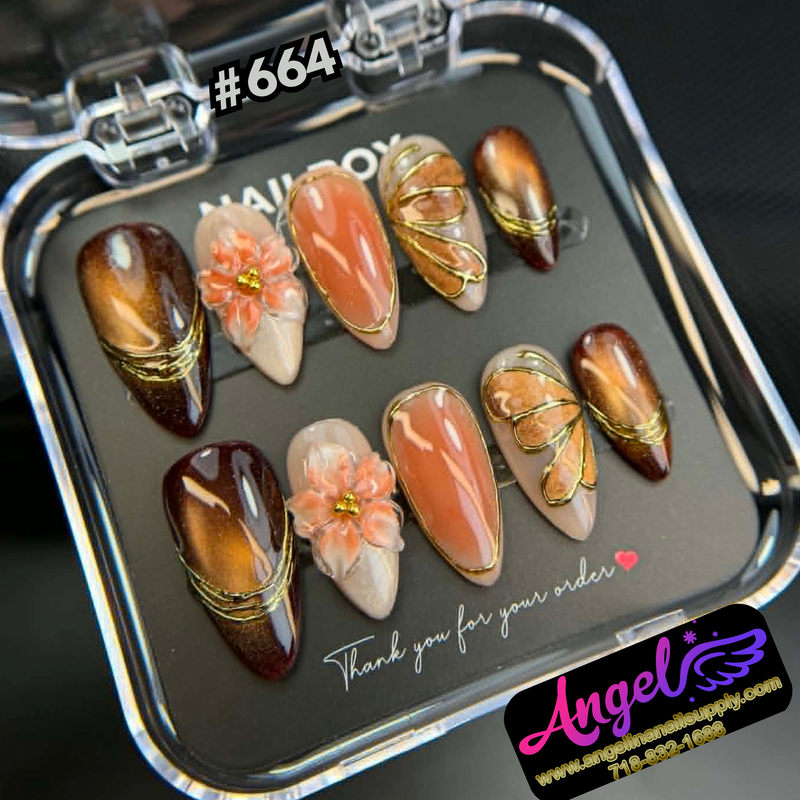 Angelina Handmade Custom Press-On #0664 - Autumn Amber
