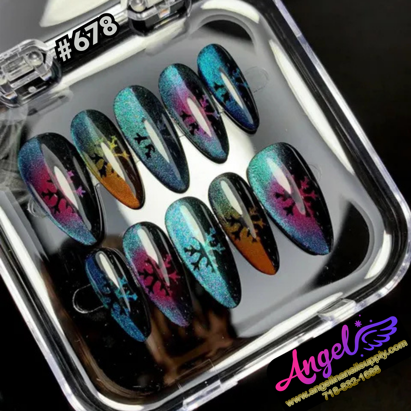 Angelina Handmade Custom Press-On #0678 - Aurora Frost