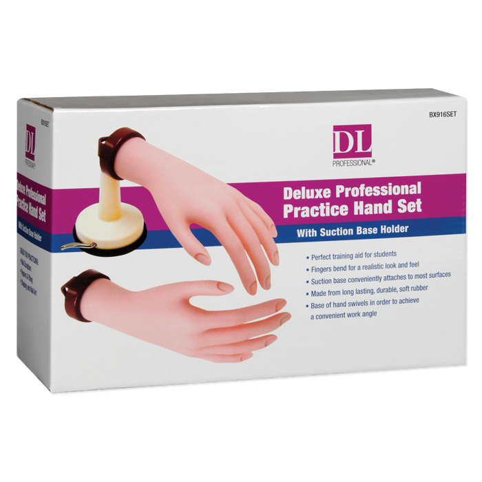 Deluxe Practice Hands with Suction Base Holder - Right & Left Hand Set