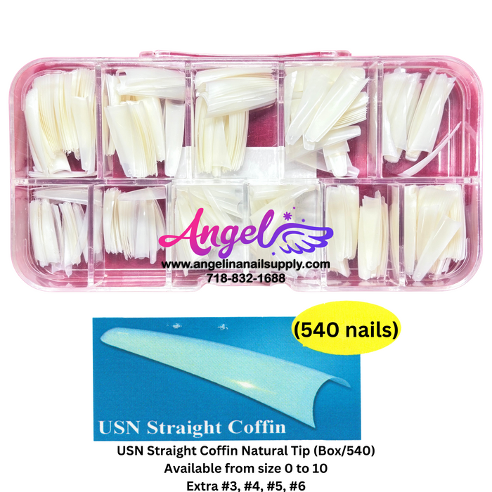 USN Straight Nail Tip Box (540 tips)