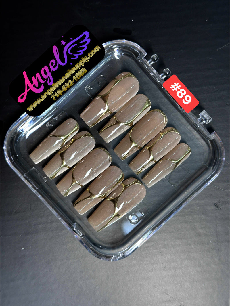 Angelina Handmade Custom Press-On Nails #060-#089 Christmas Red Glitter, Snowflake Holiday Design, Winter Press-On Nail Set