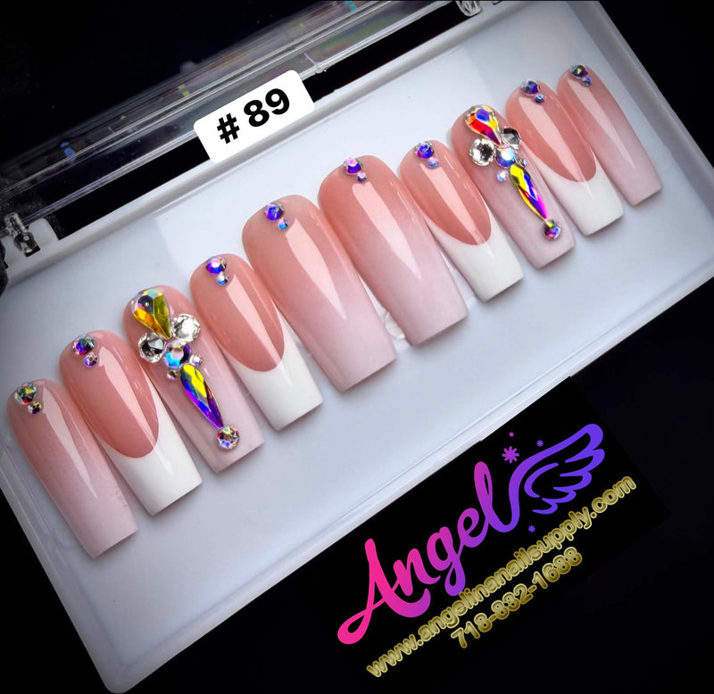 Angelina Handmade Custom Press-On Long Nail Design #060-#089