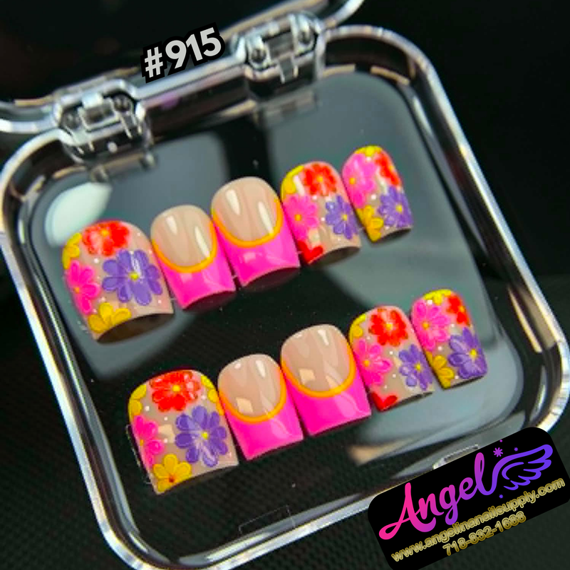 Angelina Handmade Custom Press-On #0915 - Flower Power