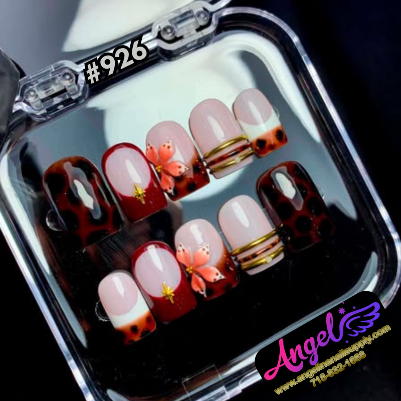 Angelina Handmade Custom Press-On #0926 - Tortoise Rouge