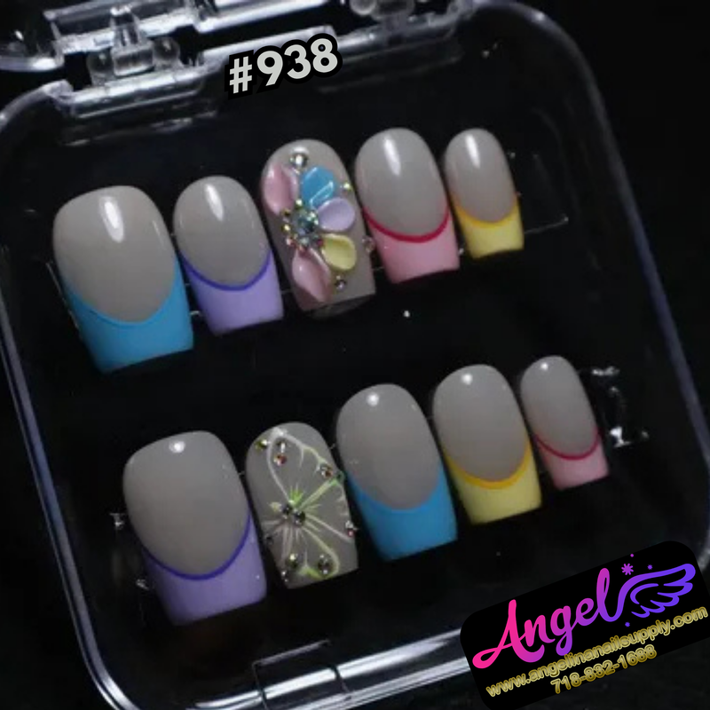 Angelina Handmade Custom Press-On #0938 - Pastel Prism