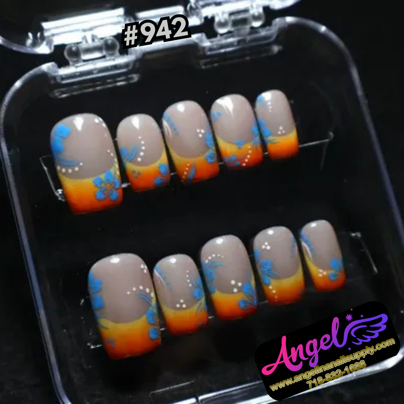 Angelina Handmade Custom Press-On #0942 - Blue Sunset