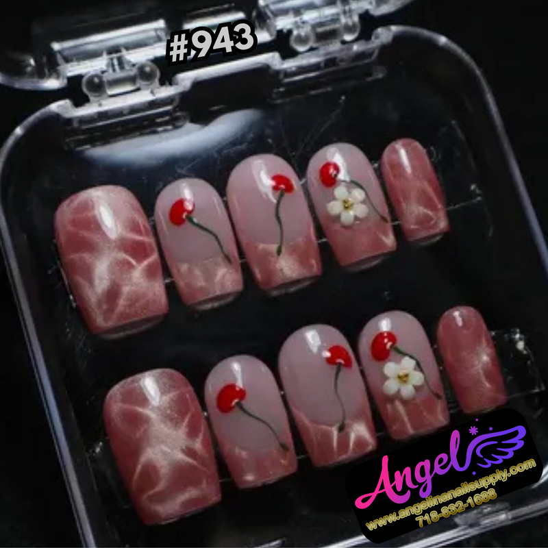 Angelina Handmade Custom Press-On #0943 - Berry Kiss