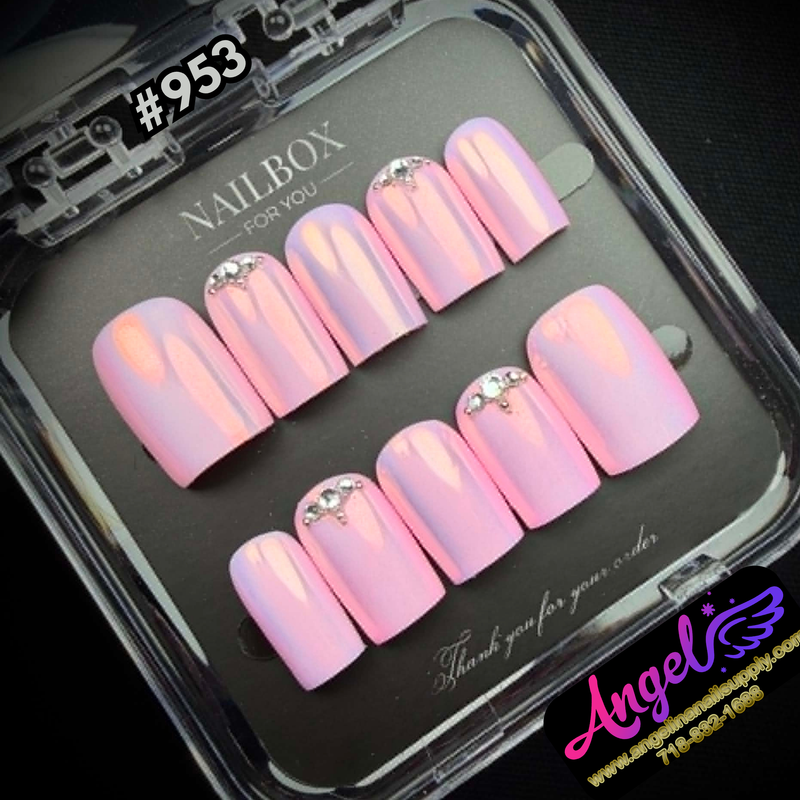 Angelina Handmade Custom Press-On #0953 - Iridescent Blush