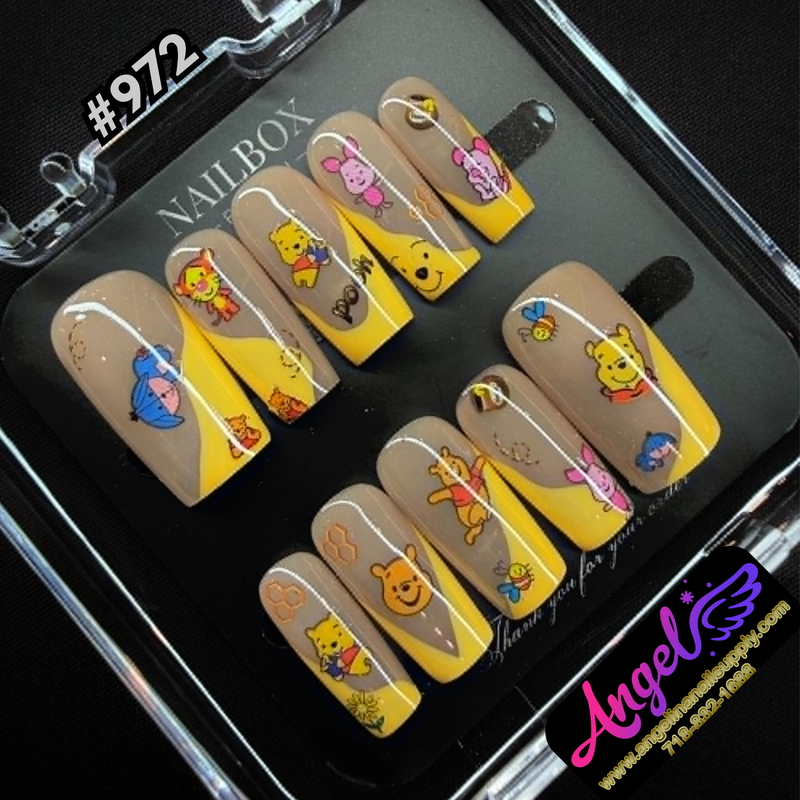 Angelina Handmade Custom Press-On #0972 - Honey & Friends