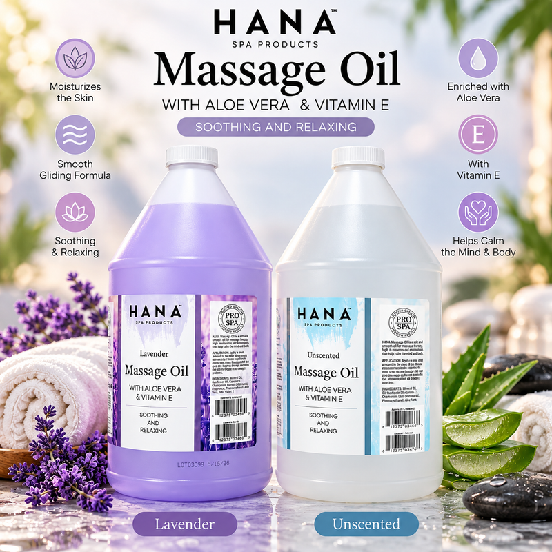 Hana Massage Oil with Aloe Vera & Vitamin E – 1 Gallon