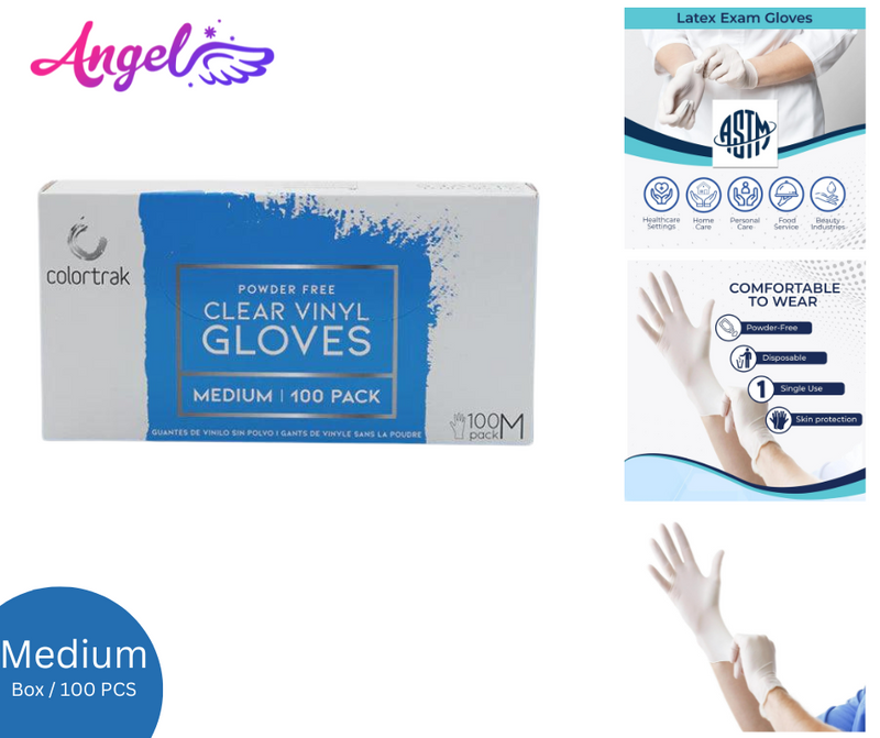 Colortrak Clear Vinyl Glove | Size: Medium