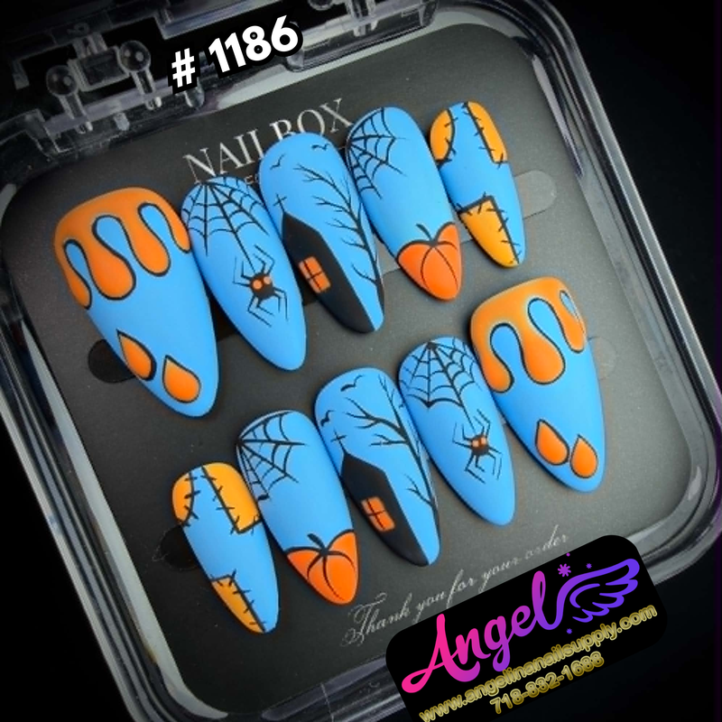 Angelina Handmade Custom Press-On | #1186 - Blue Halloween