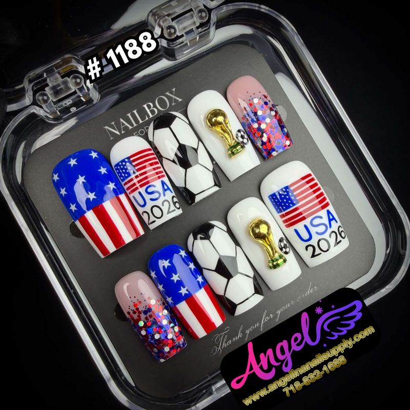 Angelina Handmade Custom Press-On Nails #1188 – Road to Glory