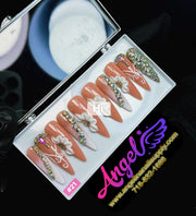 Angelina Handmade Custom Press-On | Long Nail Design 001-029 - Angelina Nail Supply NYC