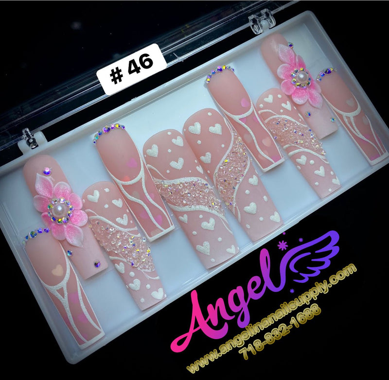 Angelina Handmade Custom Press-On | Long Nail Design 030-059 - Angelina Nail Supply NYC