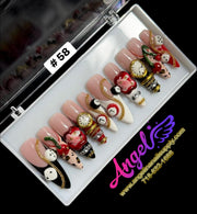 Angelina Handmade Custom Press-On | Long Nail Design 030-059 - Angelina Nail Supply NYC