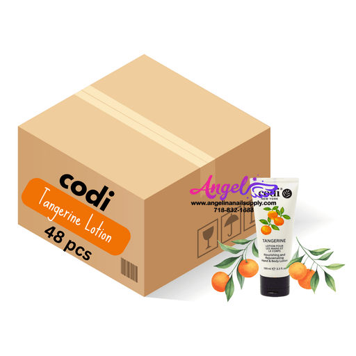 Codi Lotion Tube Tangerine 3.3oz (Box/48 Tubes) - Angelina Nail Supply NYC