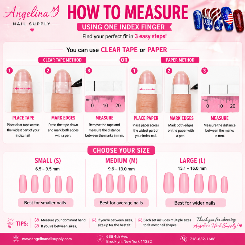 Angelina Handmade Custom Press-On Long Nail Design #001-#029
