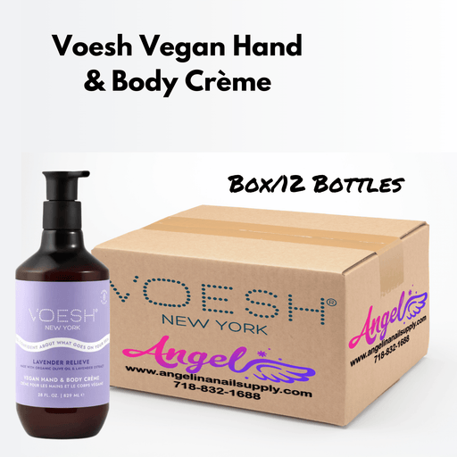 Voesh Lavender Relieve Vegan Body & Hand Creme 28 Fl.Oz. (Box/12 Bottles) - Angelina Nail Supply NYC