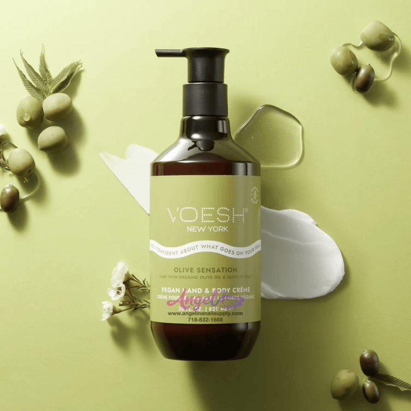 Voesh Olive Sensation Vegan Body & Hand Creme 28 Fl.Oz. (Box/12 Bottles) - Angelina Nail Supply NYC