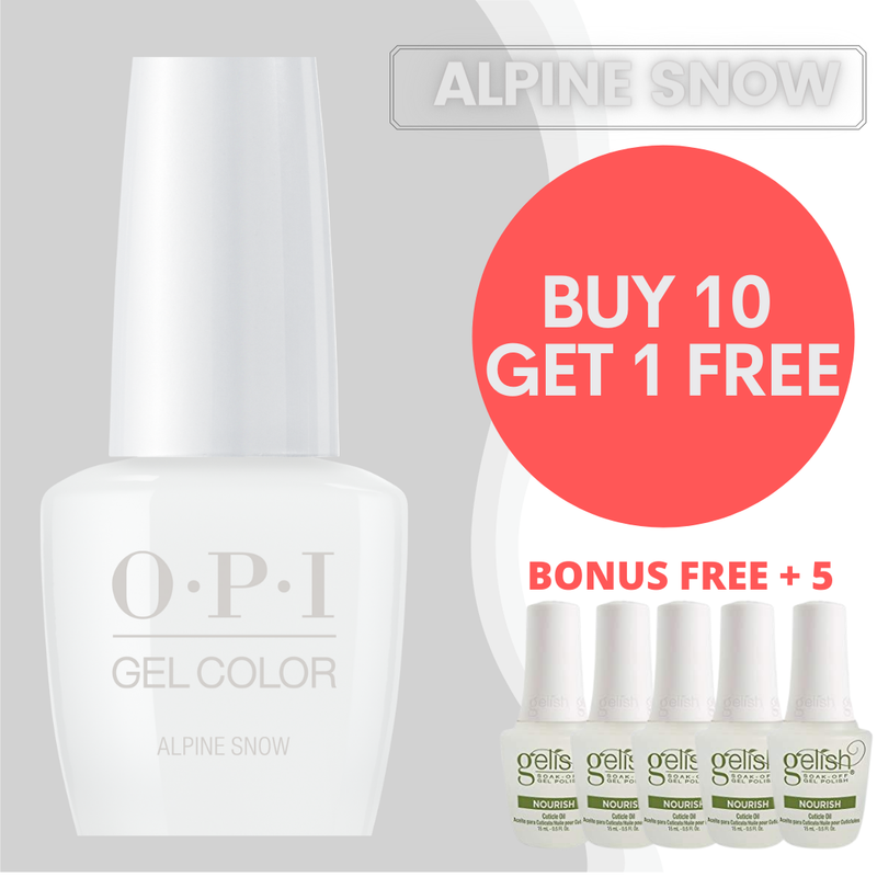 OPI Gel Color GC L00 ALPINE SNOW (Buy 10 Get 1 FREE +5 Extra Gelish Oil)