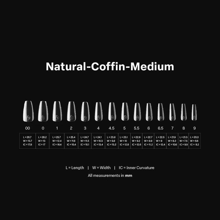 Aprés Box of Tips Natural - Coffin - Medium 2.0 - Angelina Nail Supply NYC