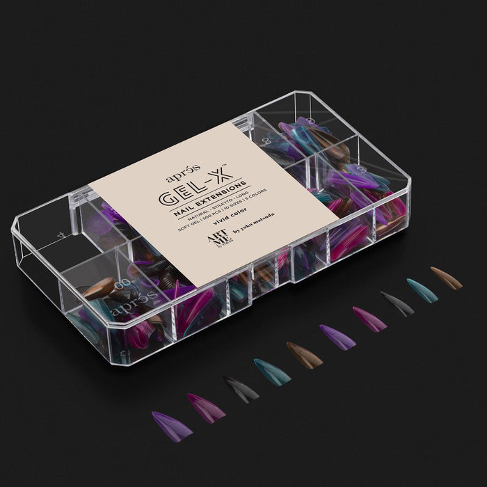 Aprés Box of Tips Natural - Stiletto - Long - Vivid Color - Angelina Nail Supply NYC