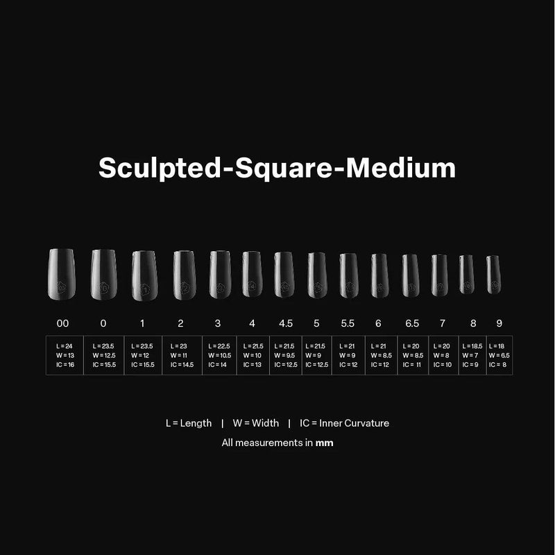 Aprés Box of Tips Sculpted - Square - Medium 2.0 - Angelina Nail Supply NYC