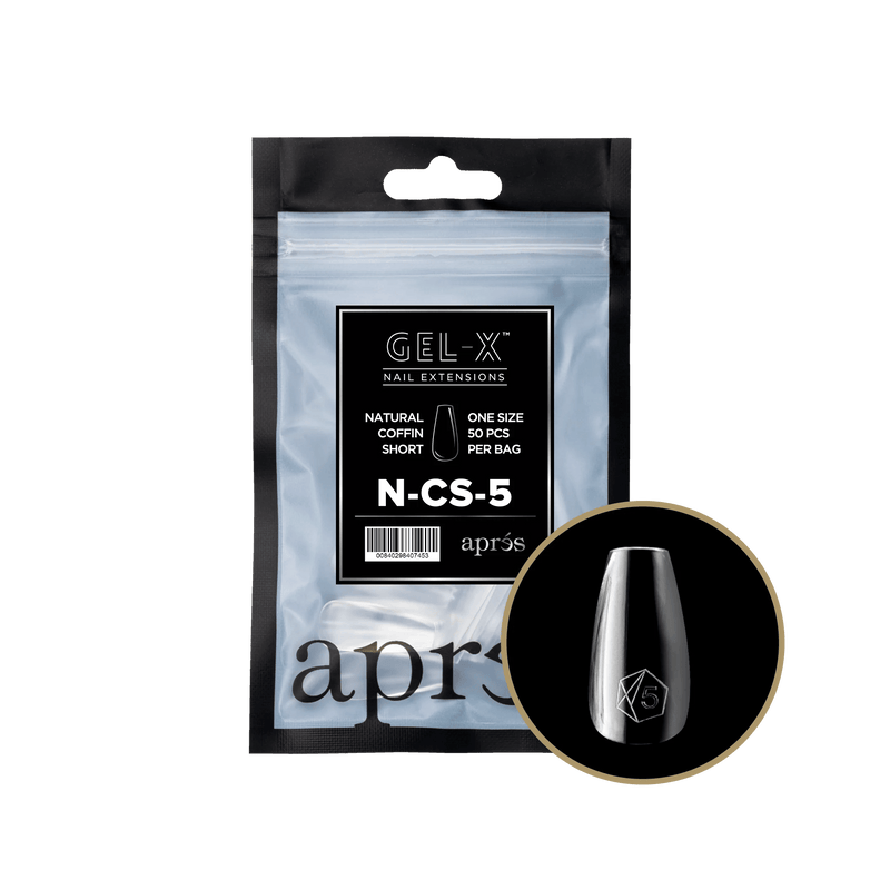 Aprés Refill Bags Natural Coffin Short (50pcs/pack) - Angelina Nail Supply NYC