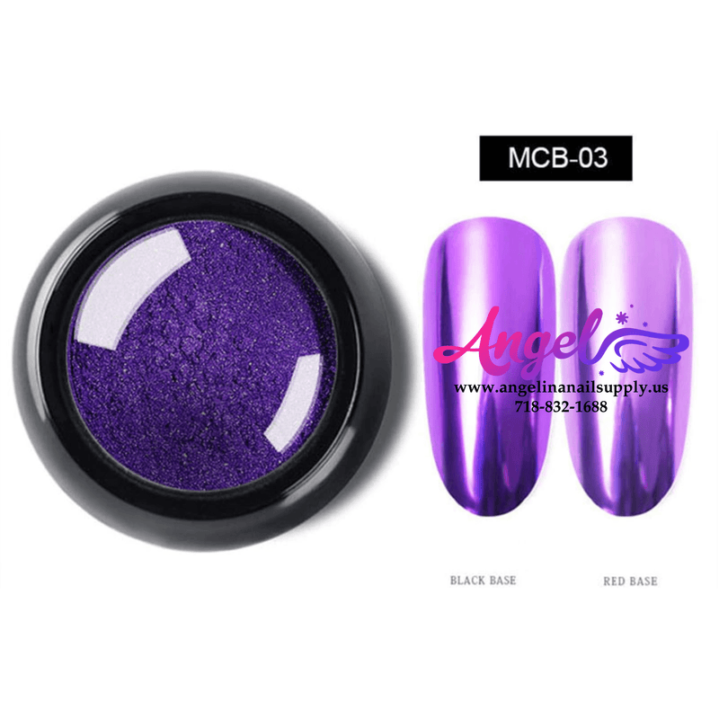 Chrome Mirror Powder Pigment MCB 12 Colors Pack - Angelina Nail Supply NYC