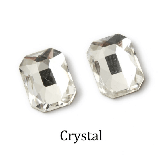 Diamond - Rhinestone | Single - Rectangle | 6mm x 8mm - Angelina Nail Supply NYC