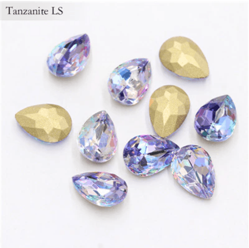 Diamond - Rhinestone | Single - Tear Drop | 6mm x 8mm - Angelina Nail Supply NYC