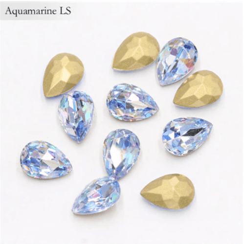 Diamond - Rhinestone | Single - Tear Drop | 6mm x 8mm - Angelina Nail Supply NYC