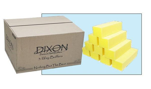 Dixon 3-Way Premium Buffer Yellow/White Grit 100/180 (Box/500pcs) - Angelina Nail Supply NYC