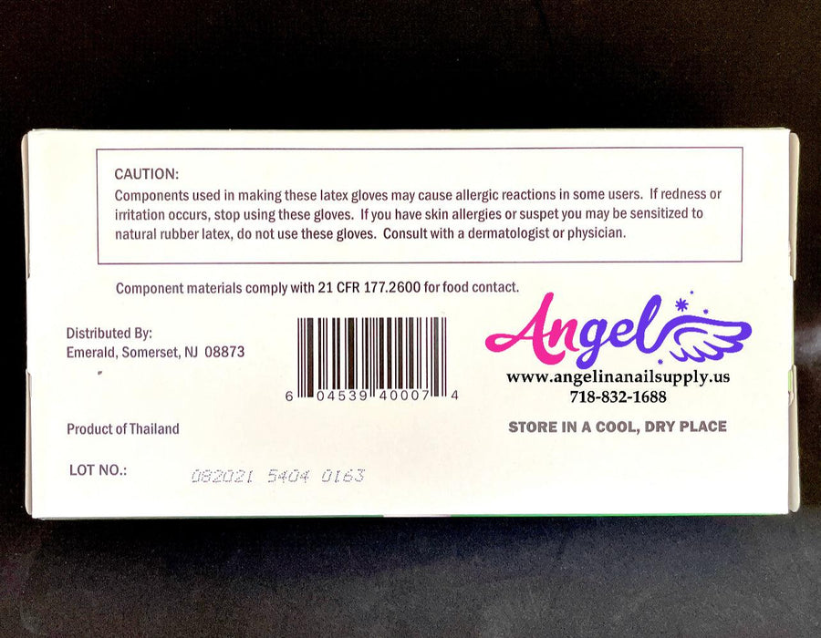 Emerald Latex Glove - Powder Free - Angelina Nail Supply NYC