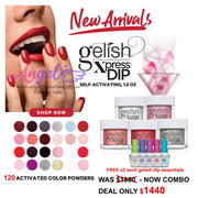 Full Collection Gelish Xpress Dip 120 colors & Free 3 Set Essentials - Angelina Nail Supply NYC