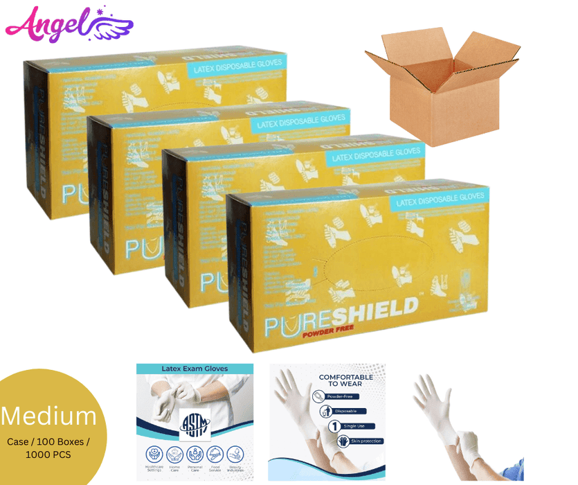 Gloves Pureshield (Medium - Case / 10 boxes / 1000 PCS) - Angelina Nail Supply NYC